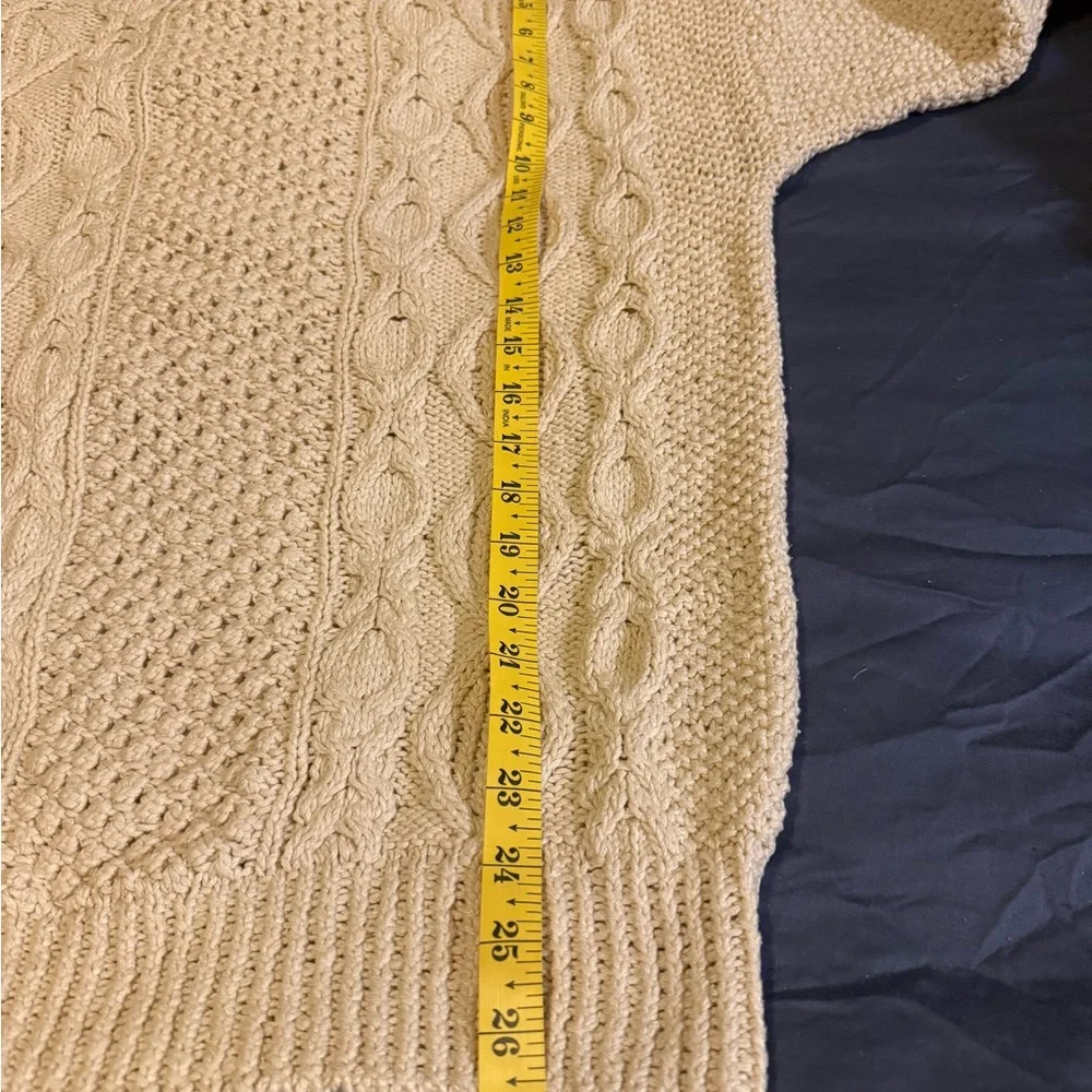 WinterSilks Women's Cable Knit Cream Sweater (2) - Picture 6 of 12